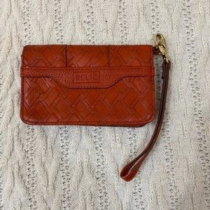 Vintage, Relic, Orange, Genuine Leather Compact Wallet-Wristlet